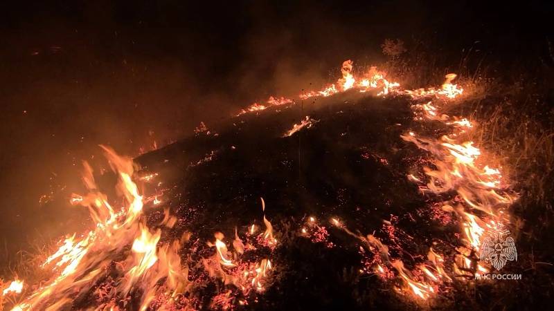 В Симферопольском районе произошел природный пожар
