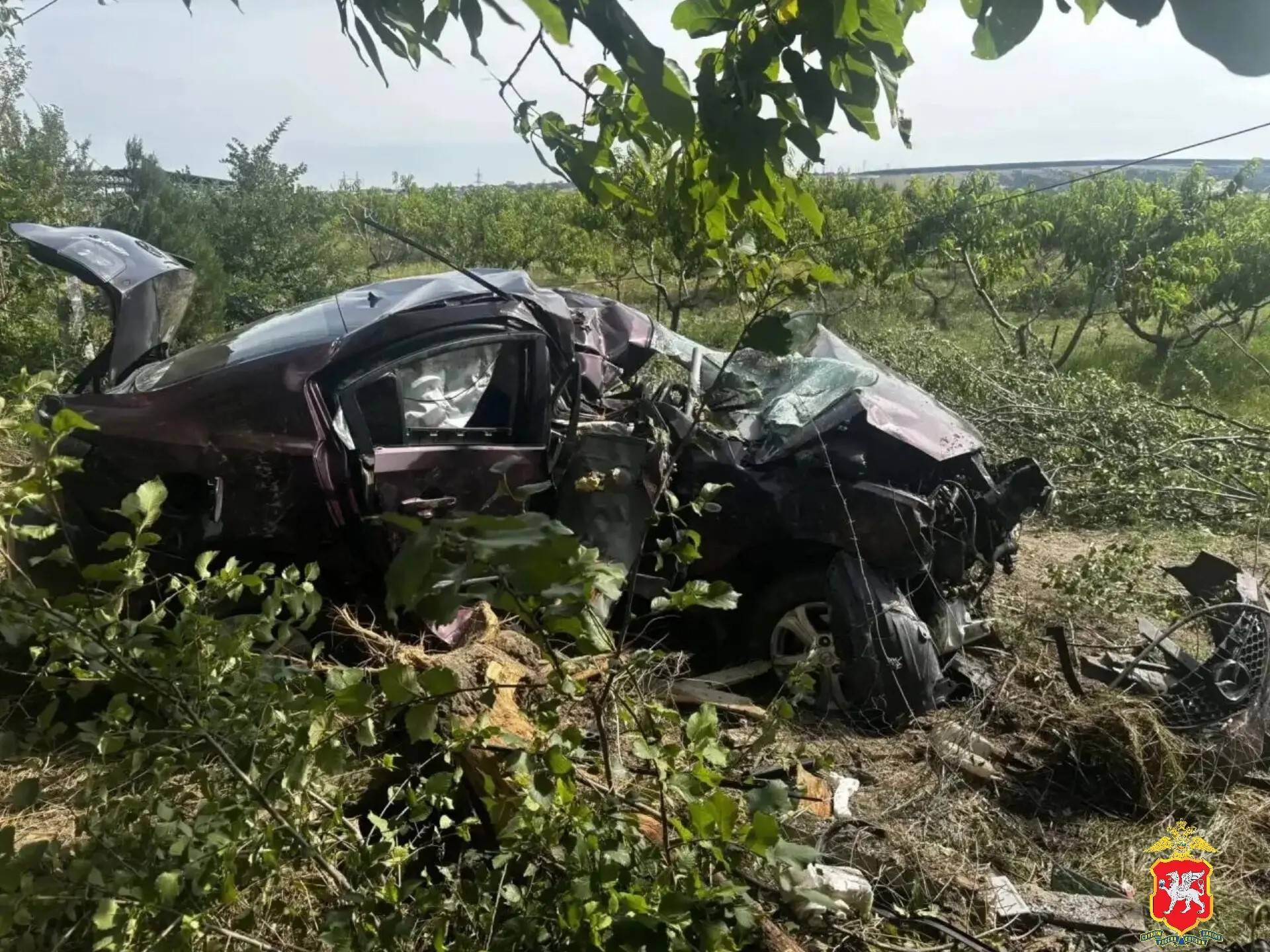 В Бахчисарайском районе иномарка врезалась в дерево